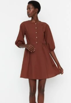 Femelle Vêtements Boutique 3 Trendyol Robe De Jour - Brown