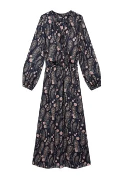 Femelle Vêtements Boutique 17 THE KOOPLES Longue Imprimée - Robe Longue - Black Pink