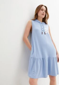 Femelle Vêtements Boutique 7 Kapuzen Ohne Arm - Robe De Jour - Blue