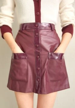 Femelle Vêtements Boutique 21 Staud Paper Skirt - Minijupe - Plum
